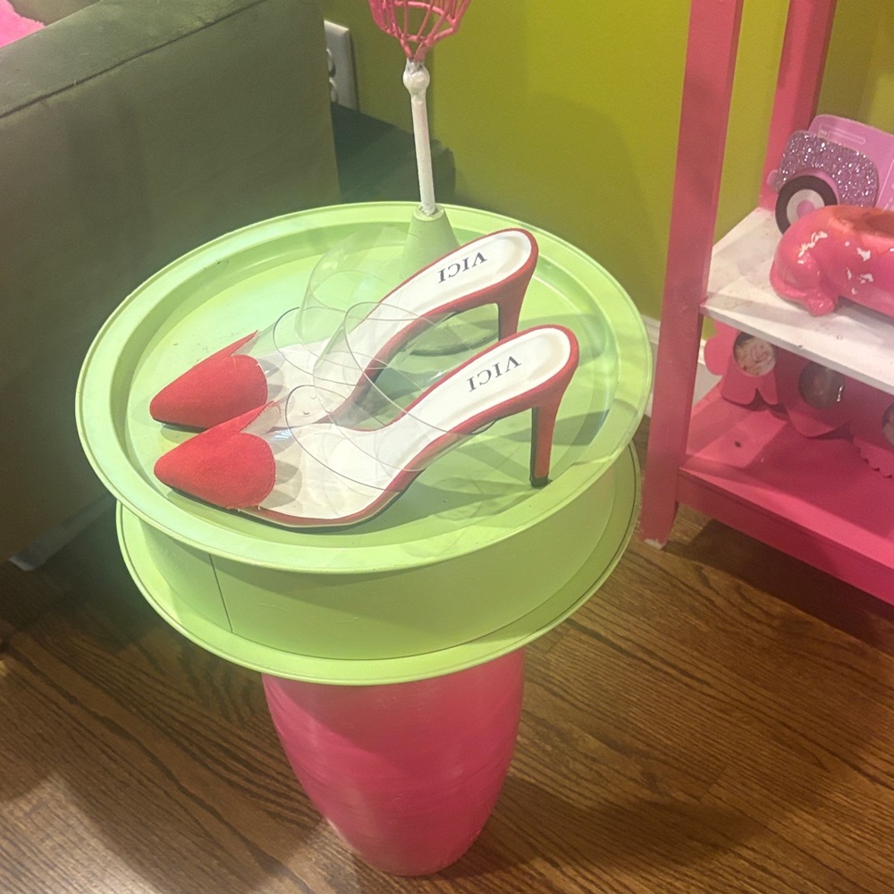 Vici Red and Clear Heels - Picture 3 of 3